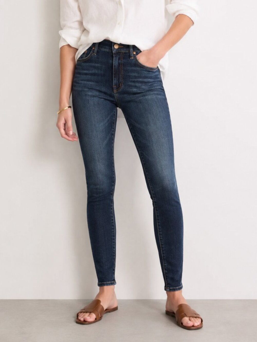 MOTHER High Waisted Looker Jeans Dark Wash Blue Skinny High Rise | Size 29